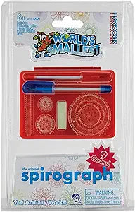 Image shows the world's smallest spirograph in its packaging