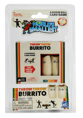 Image shows the world's smallest Throw Throw Burrito game in its packaging