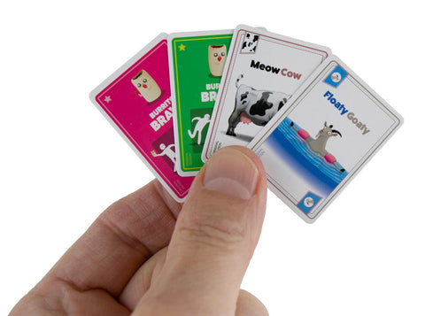 Image shows an adult holding the cards. They are approximately the size of the adult's thumb.