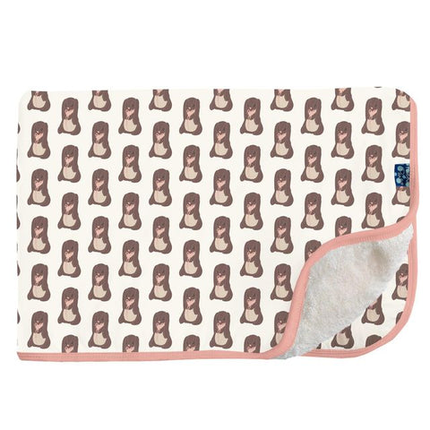 Stroller Blanket with Sherpa Backing - Natural Velveteen Rabbit