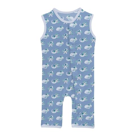 Tank Romper - Dream Blue Axolotl Party