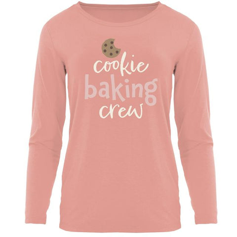 Women's Relaxed Fit Tee (Long Sleeve) - Blush Cookie Baking Crew