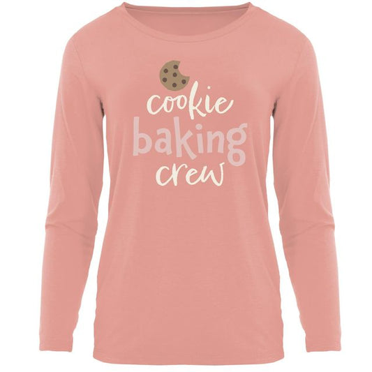 Women's Relaxed Fit Tee (Long Sleeve) - Blush Cookie Baking Crew