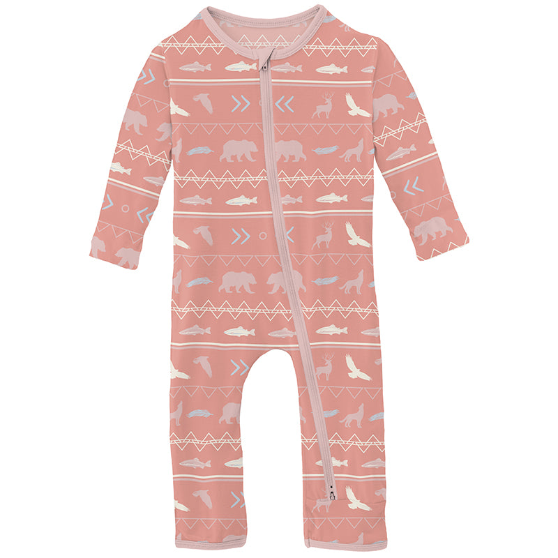 Coverall (2 Way Zipper) - Blush Native Tribal Lore