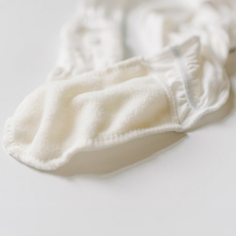 Footie with Muffin Ruffles (2 Way Zipper) - Natural Bubbles