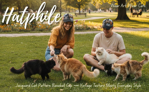 Baseball Cap - Jacquard Cat Tapestry