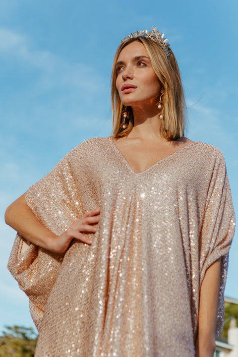 Caftan - Rose Gold Sequin Dress