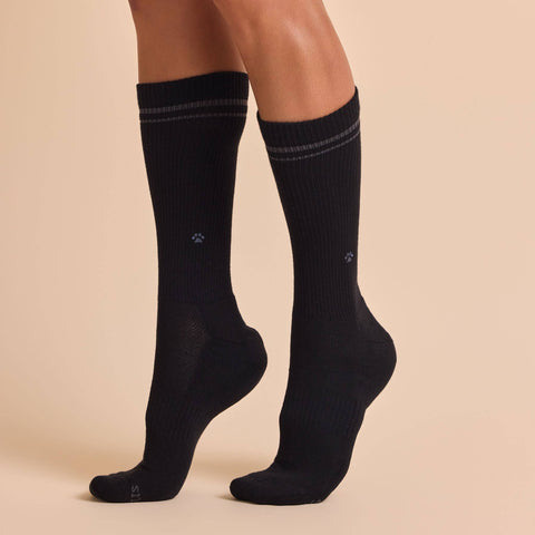 Comfort Crew Socks that Save Dogs - Black/Grey (3pk)