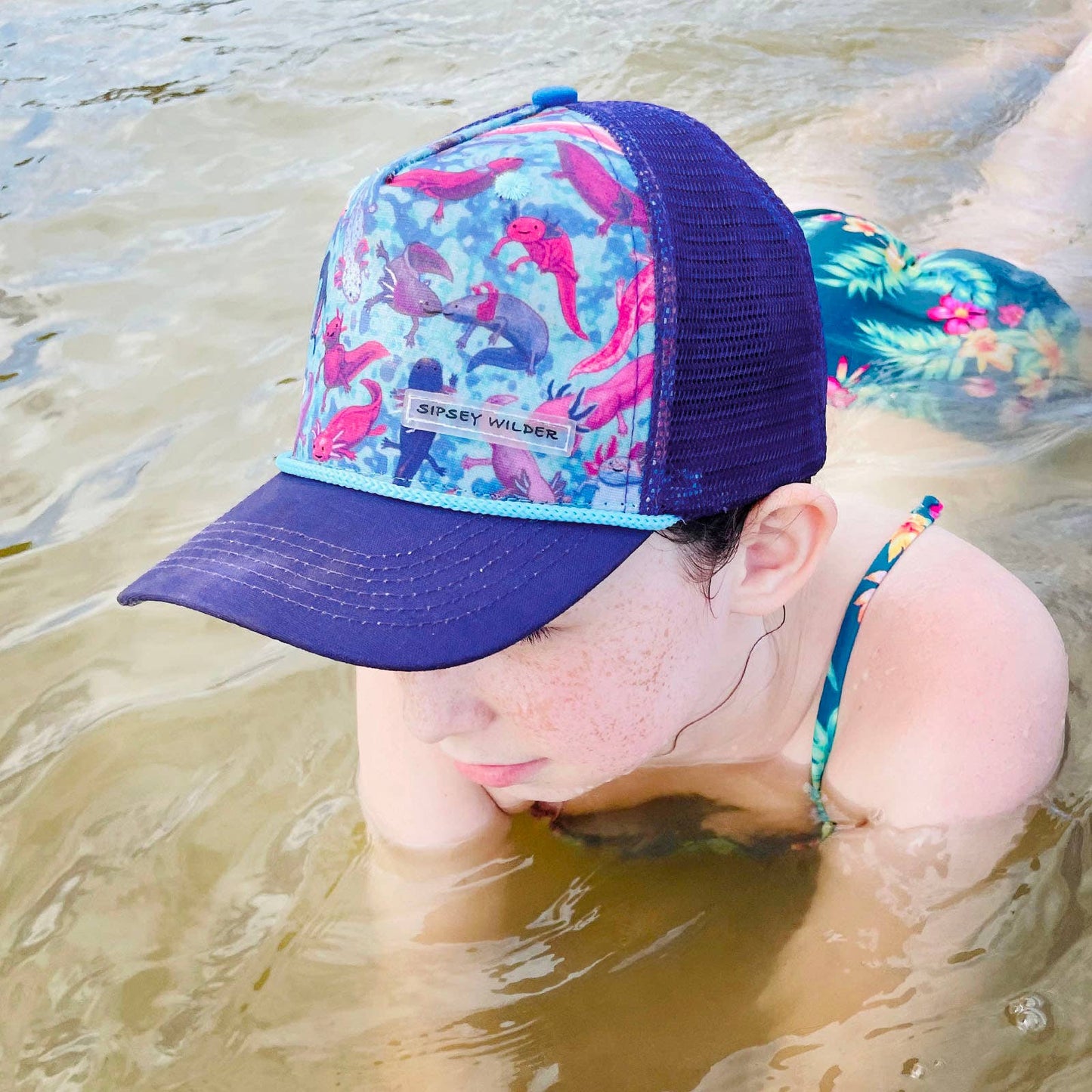 Recycled Trucker Hat (Youth) - Axolotls