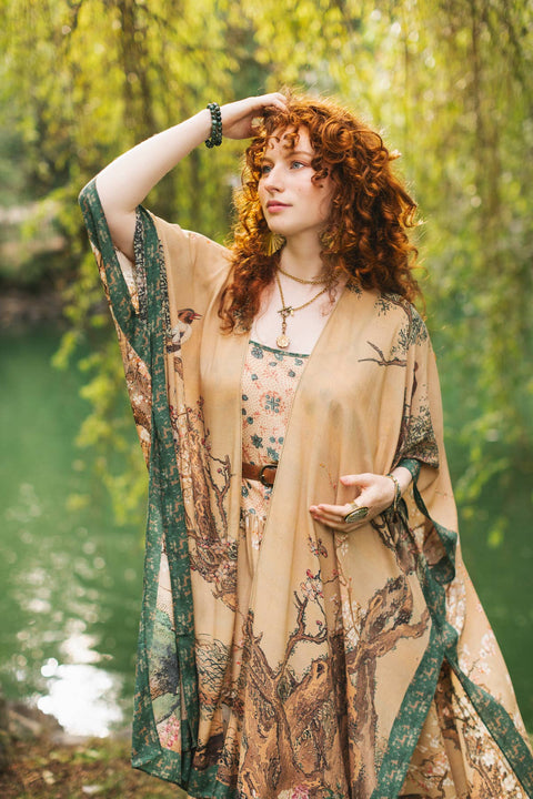 Starduster Kimono - Fable Bohemian Goddess with Deer and Moon
