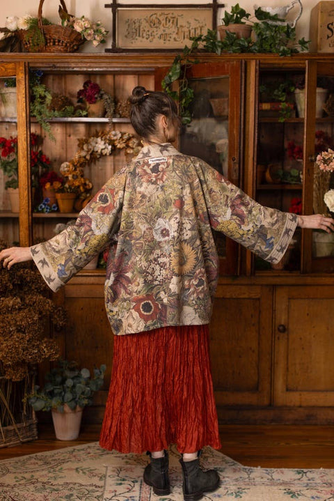 Fleece Cottage Cardigan Kimono Jacket - Golden Hour