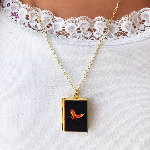 Necklace - Book Locket Hunger Games: Brass