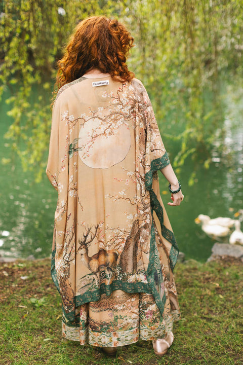 Starduster Kimono - Fable Bohemian Goddess with Deer and Moon