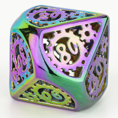 Hollow Metal Gears of Providence Polyhedral Dice Set - Rainbow