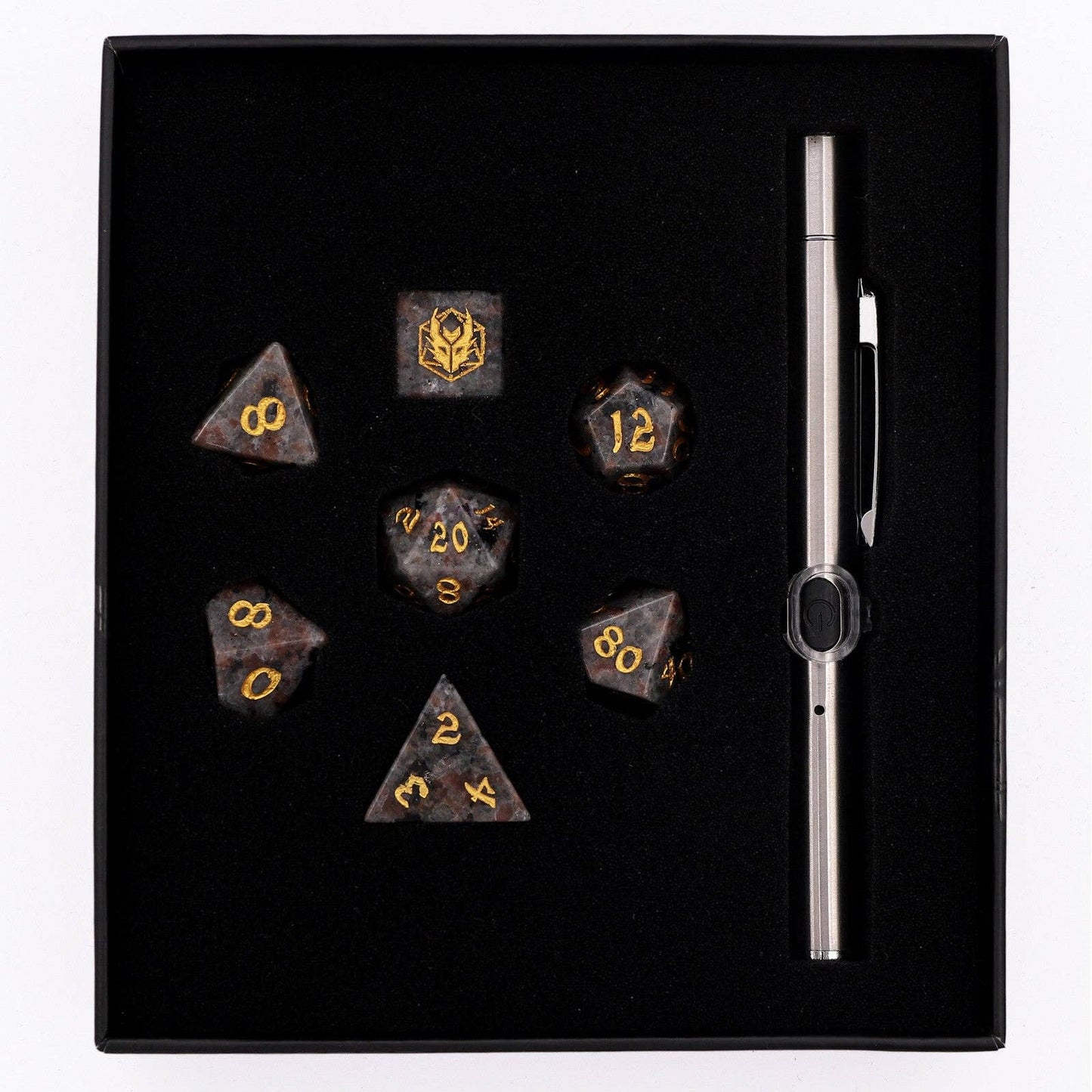 Dragon's Hoard Gem Stone Polyhedral Dice Set - Yooperlite