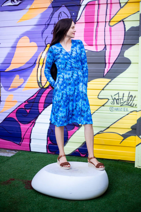 Women's Wrap Dress - Mushroom Forest