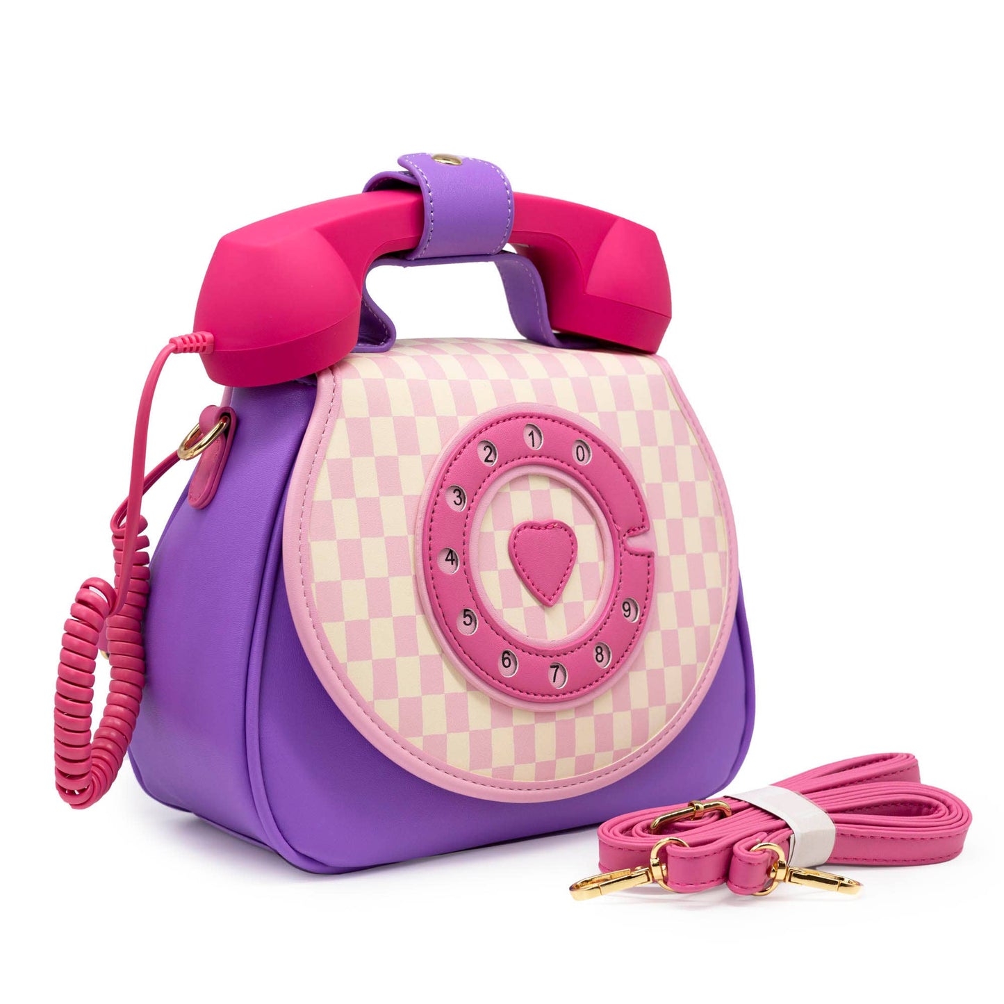 Handbag - Ring Ring Phone (Pastel Checkerboard)