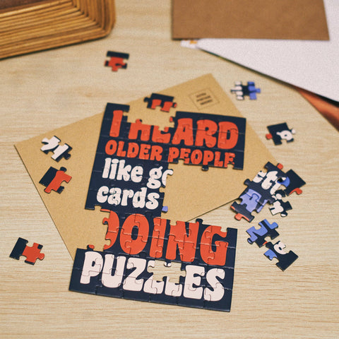 Greeting Card - Doing Puzzles Puzzle