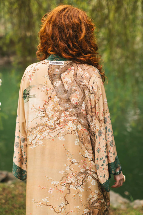 Duster Kimono Robe - Fable Opera with Deer Moon & Blossom