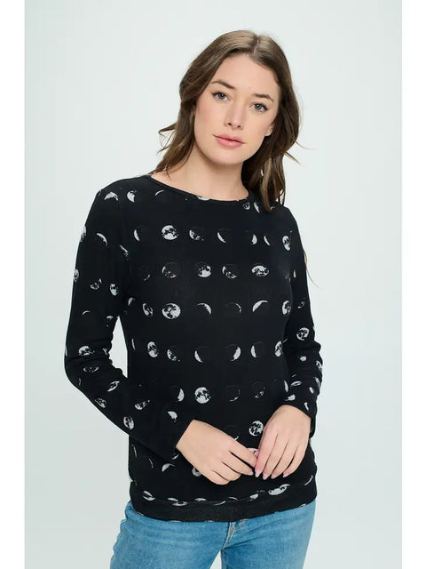 Sweater (Crew Neck) - Moon Phase Black