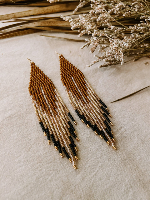 Earrings - Fallen Set In Burnt Orange