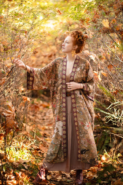 Bamboo Kimono Duster - Dreamweaver With Zodiac Signs