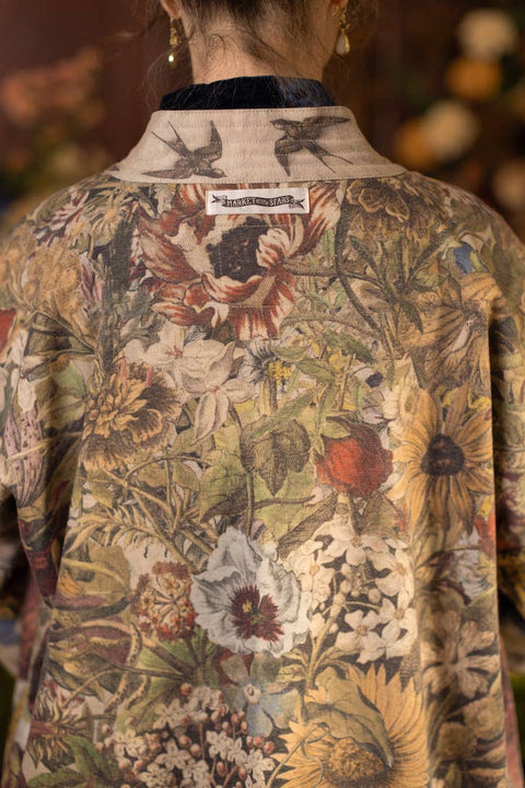 Fleece Cottage Cardigan Kimono Jacket - Golden Hour