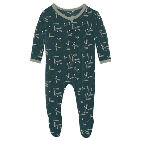 Footie (Snaps/Zipper) - Pine Mistletoe