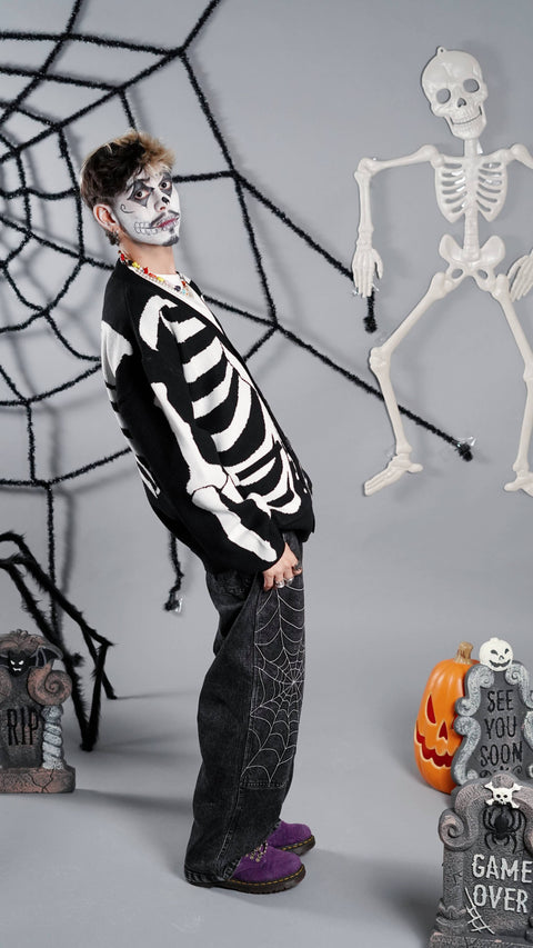 Cardigan - Spooky Scary Skeleton
