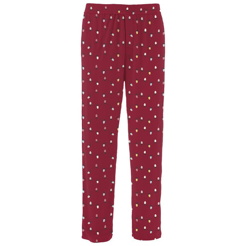 Adult Pajama Pants - Crimson Holiday Lights