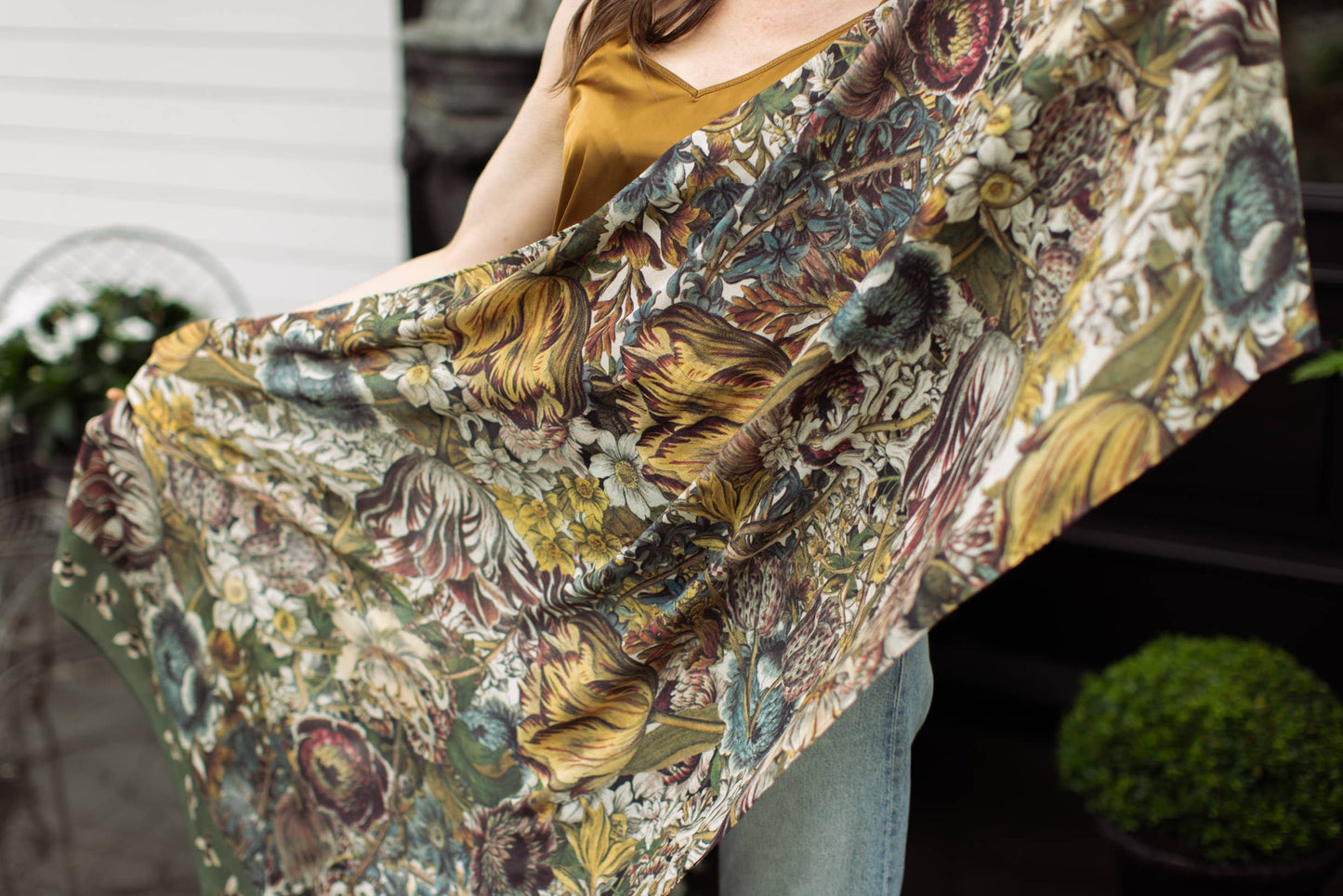 Scarf (Bamboo) - Love Grows Wild Floral With Bees