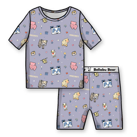 2 Piece Pajamas (Short Sleeve + Shorts) - Minecraft Pixel Pals