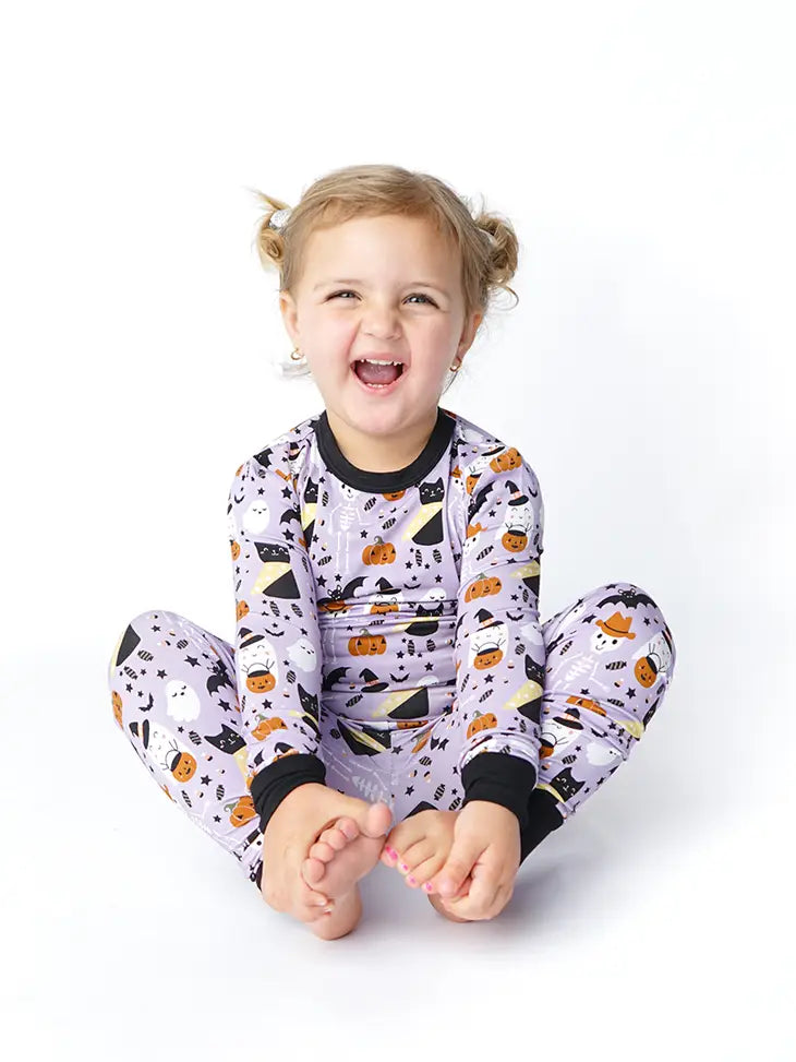 2 Piece Pajama (Long Sleeve) - Spooky Cute Purple