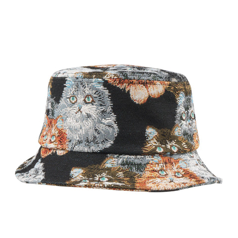 Bucket Hat - Vintage Tapestry Cat Jacquard