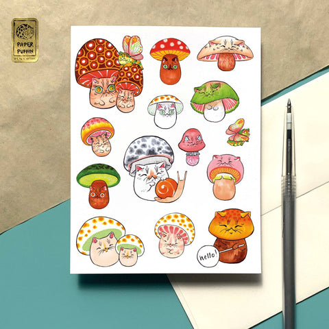 *Greeting Card - Mushroom Cats Collection
