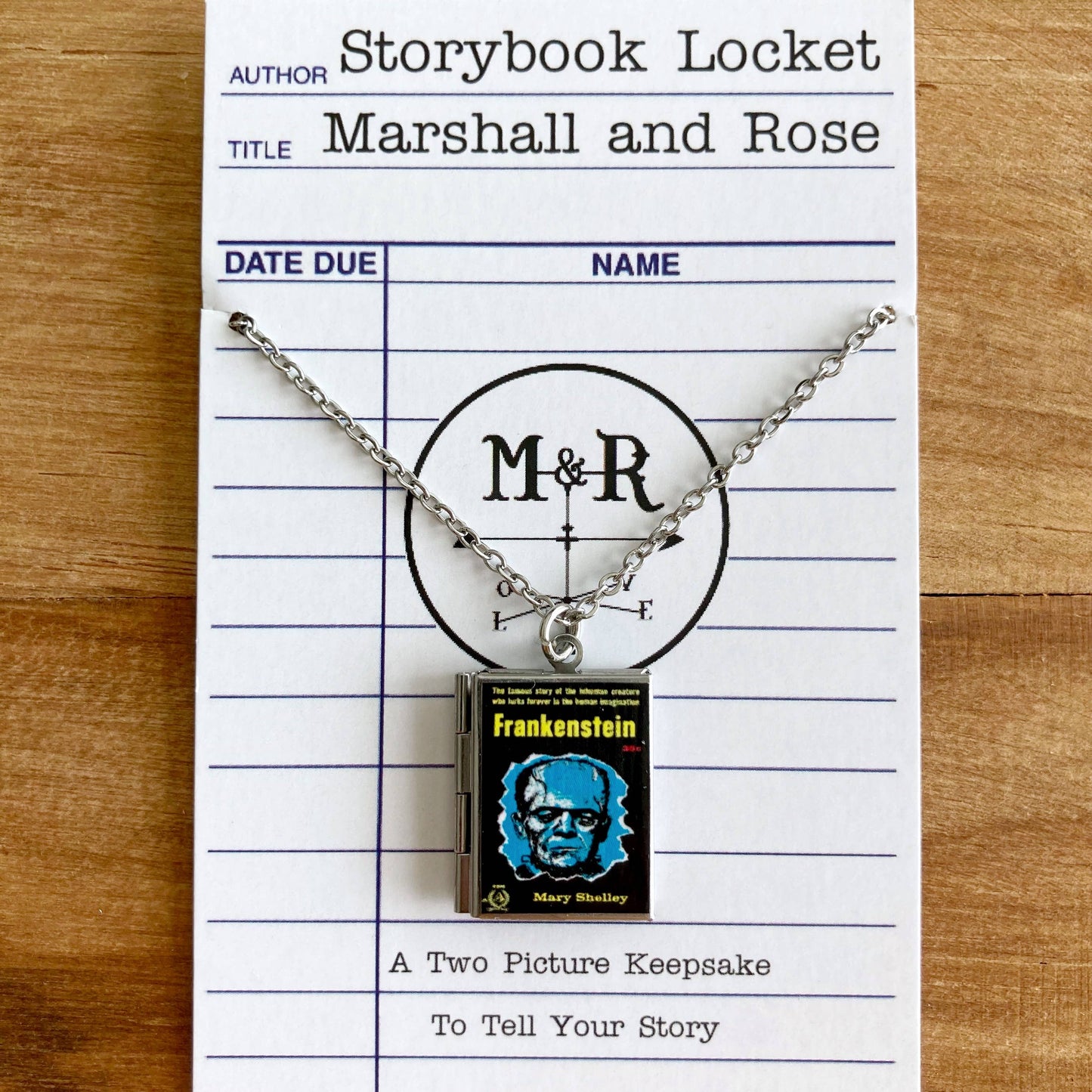 Book Locket Frankenstein : Stainless Steel