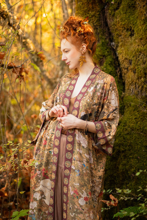 Bamboo Kimono Duster - Dreamweaver With Zodiac Signs