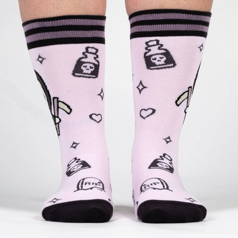 Crew Socks - Pastel Goth Grim Reaper