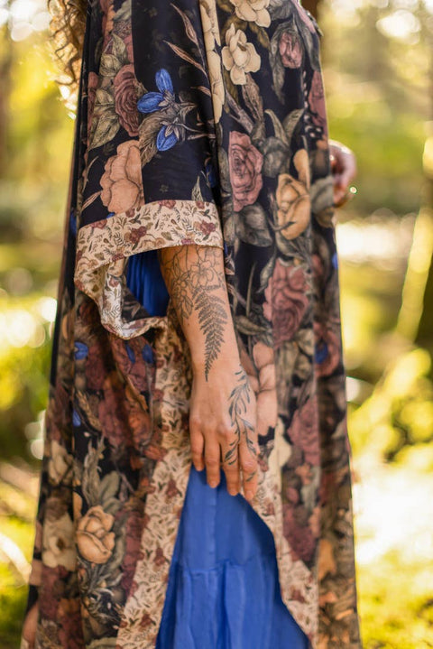 Bohemian Goddess Starduster Kimono - Lionheart with Botanicals