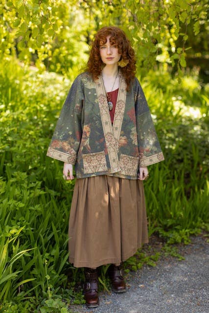 Fleece Cottage Cardigan Jacket - The Messenger with Joan of Arc