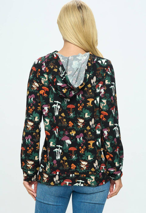 Hoodie - Garden of Mushroom Print