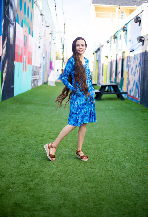 Women's Wrap Dress - Mushroom Forest