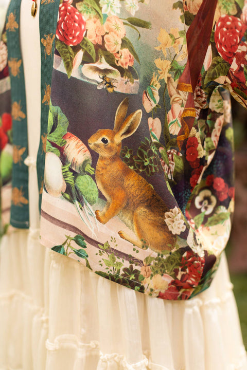 Pixie Duster Cropped Kimono - Stay Gold w/ Rabbit, Bees