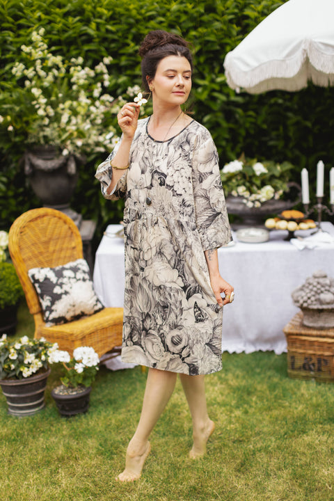 Artist Dress with Pockets - Honey & The Moon Florals & Bees