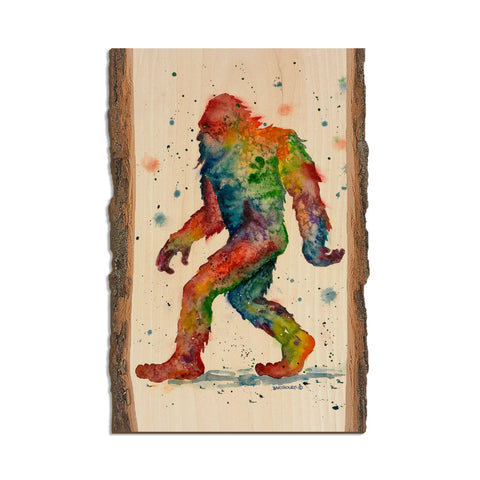 Wood Postcard - Live Edge Rainbow Sasquatch
