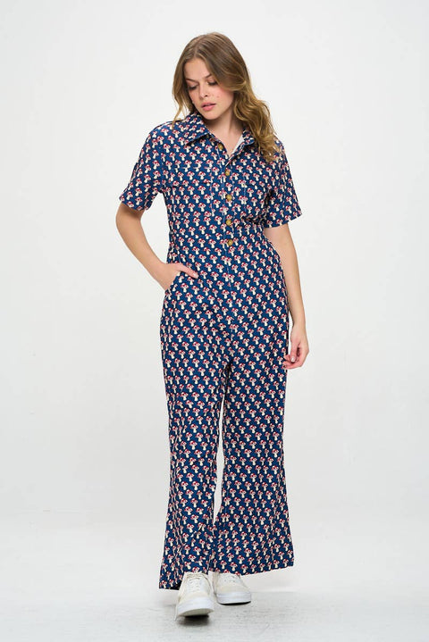 Jumpsuit (Corduroy) - Mushroom Blue