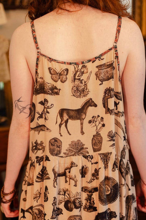 Bohéme Maxi Slip Dress - Curiosities w/ whimiscal print