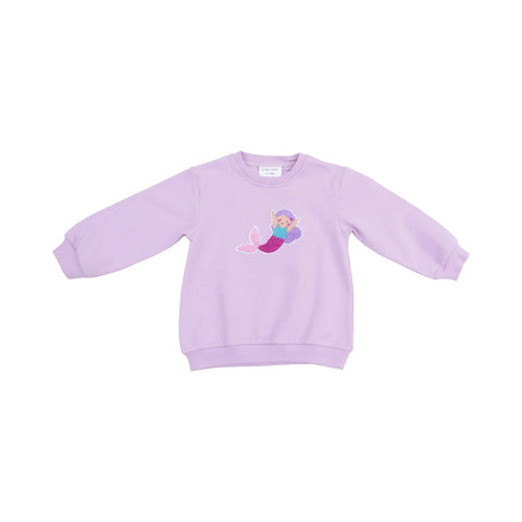 Puffy Oversized Sweatshirt with Applique - Mermaids