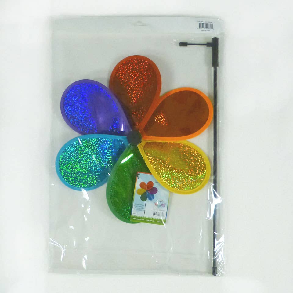 Garden Spinner - Rainbow Glitter Flower