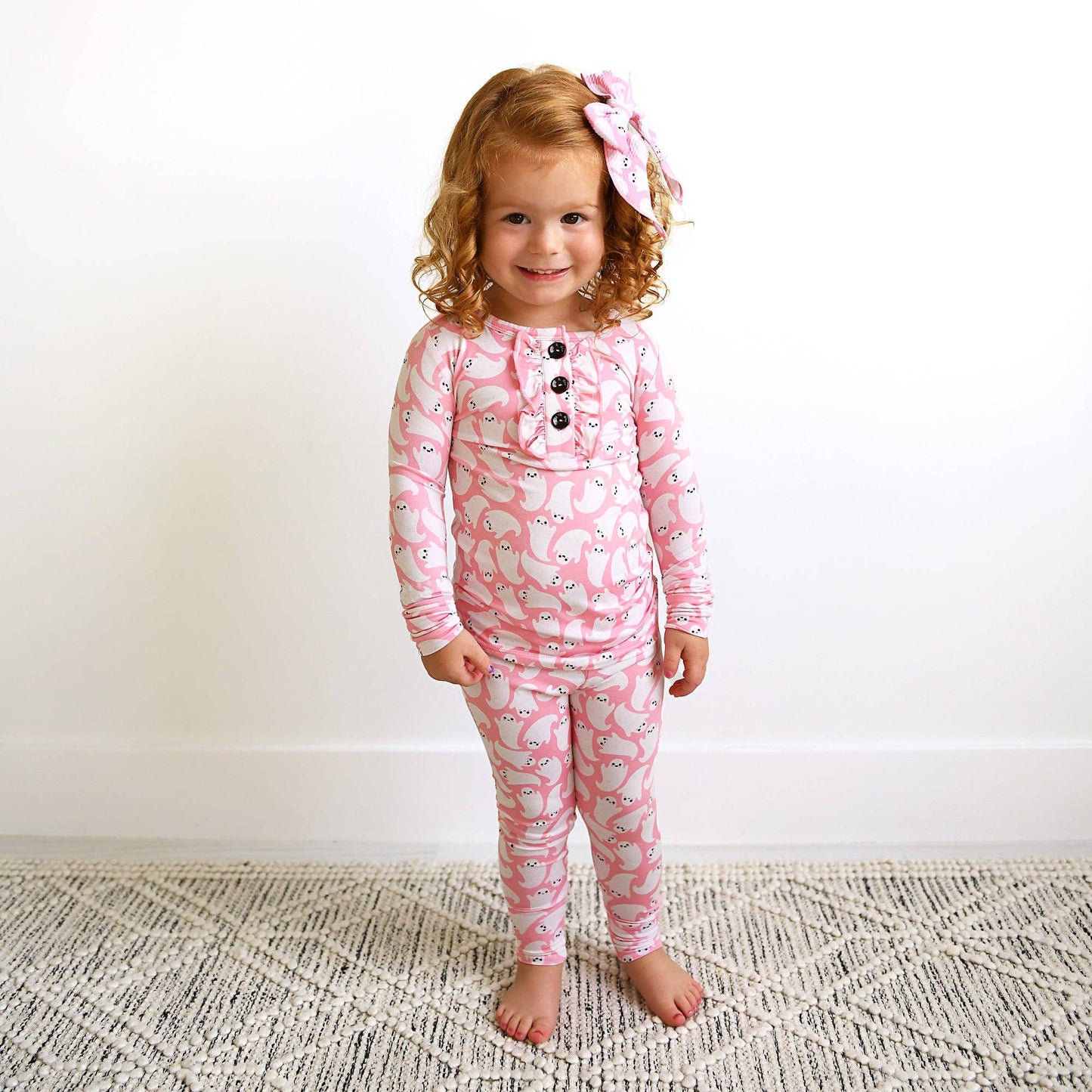 2 Piece Pajamas - Glinda Ghosts Ruffle Bamboo